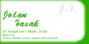 jolan hasak business card